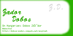 zador dobos business card